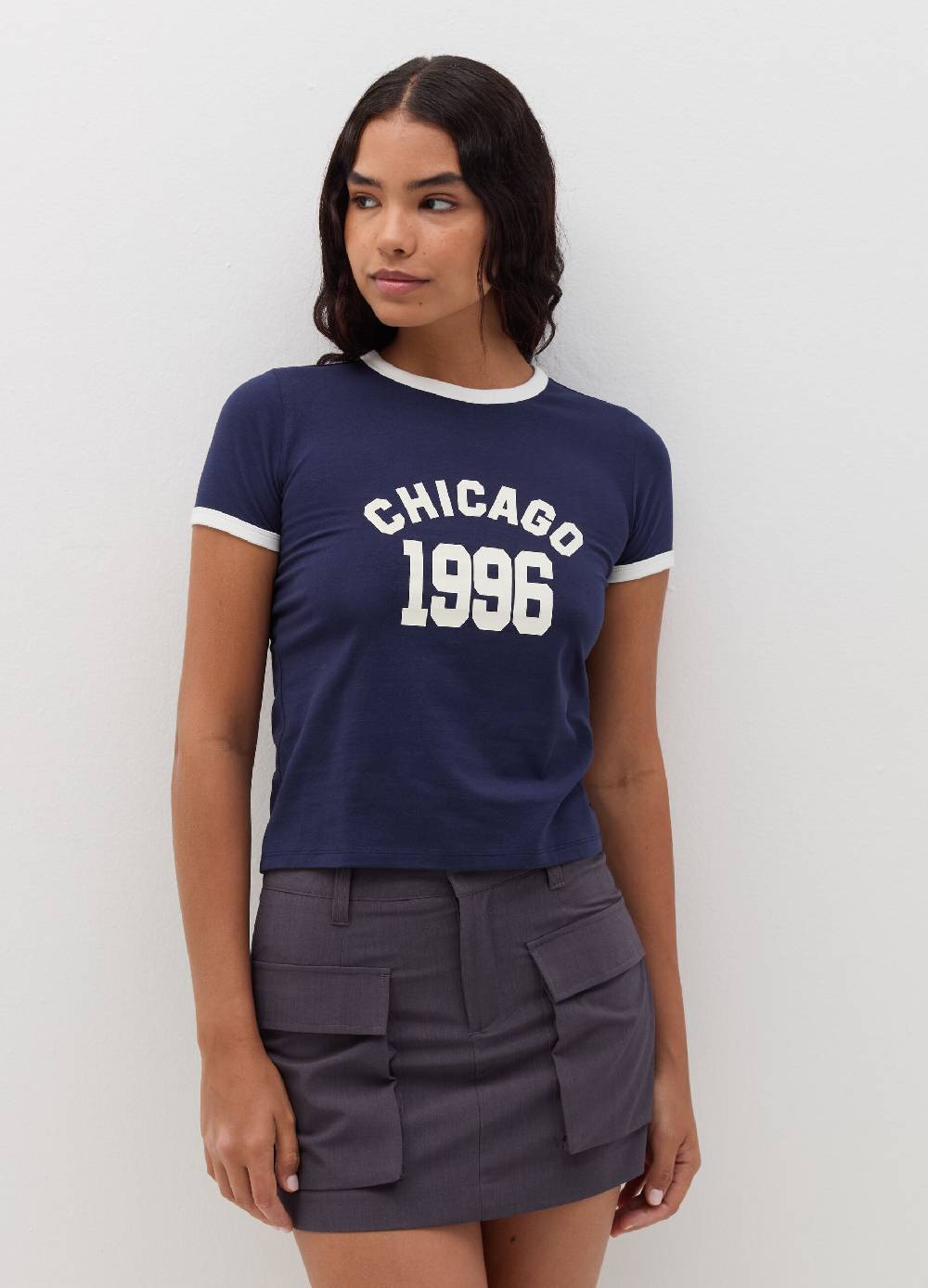 B. ANGEL T-shirt con profili a contrasto e stampa Saldi Di Fabbrica