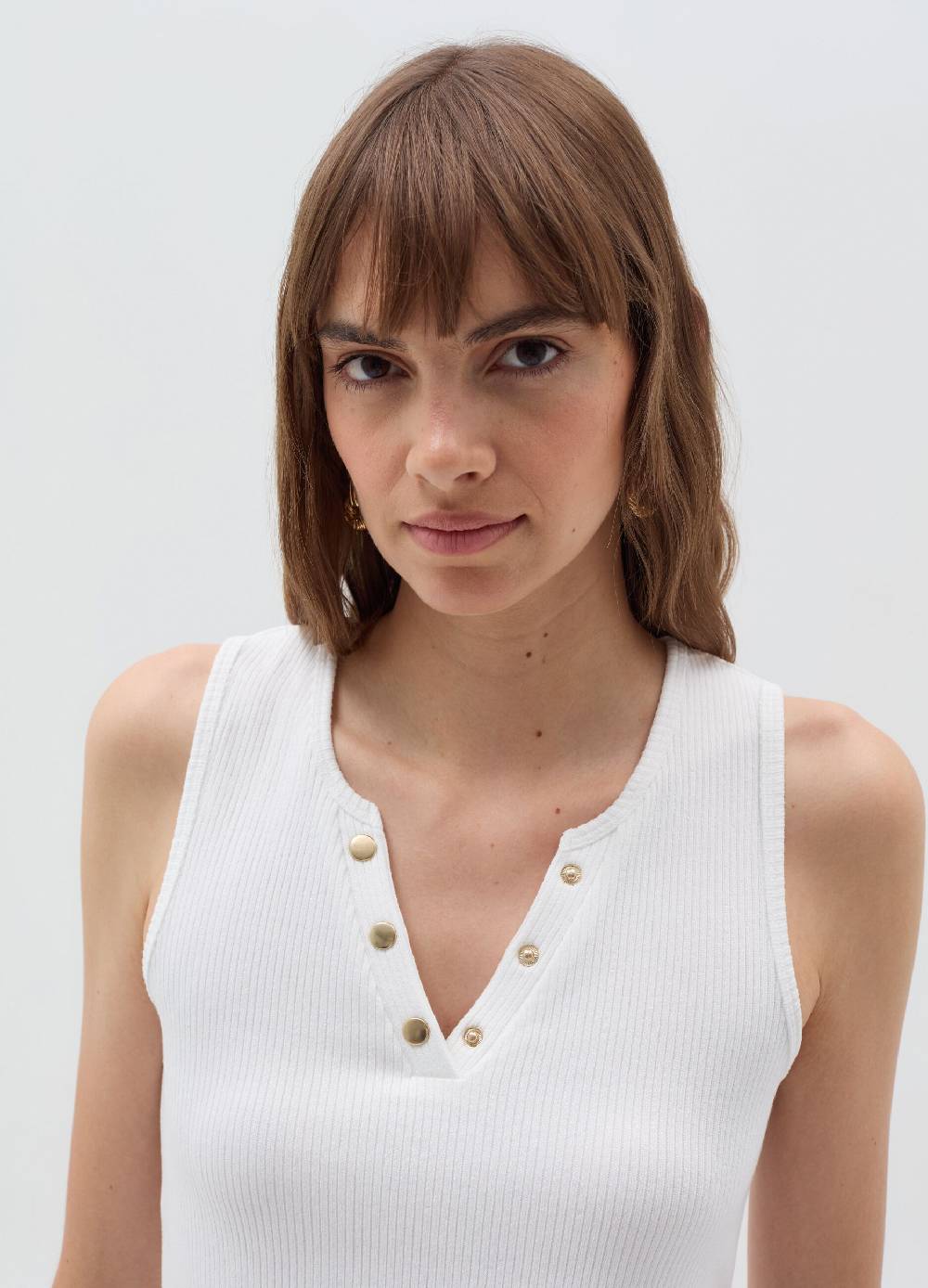 OVS Tank top scollo a V con bottoni 2025