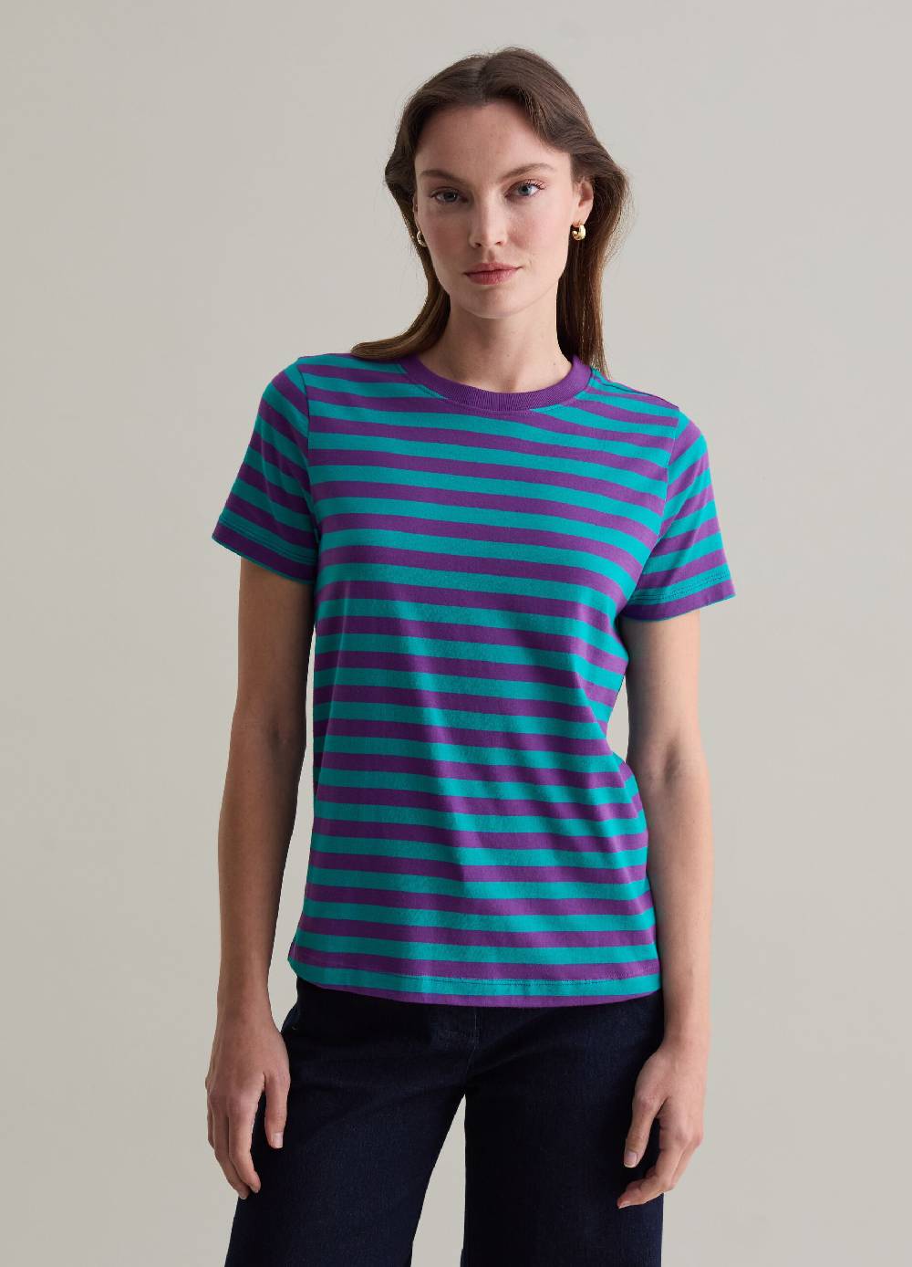 PIOMBO T-shirt in cotone Supima a righe Italy