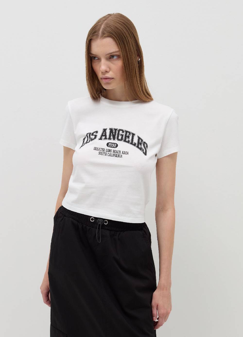 B. ANGEL T-shirt crop in cotone Pezzi Unici