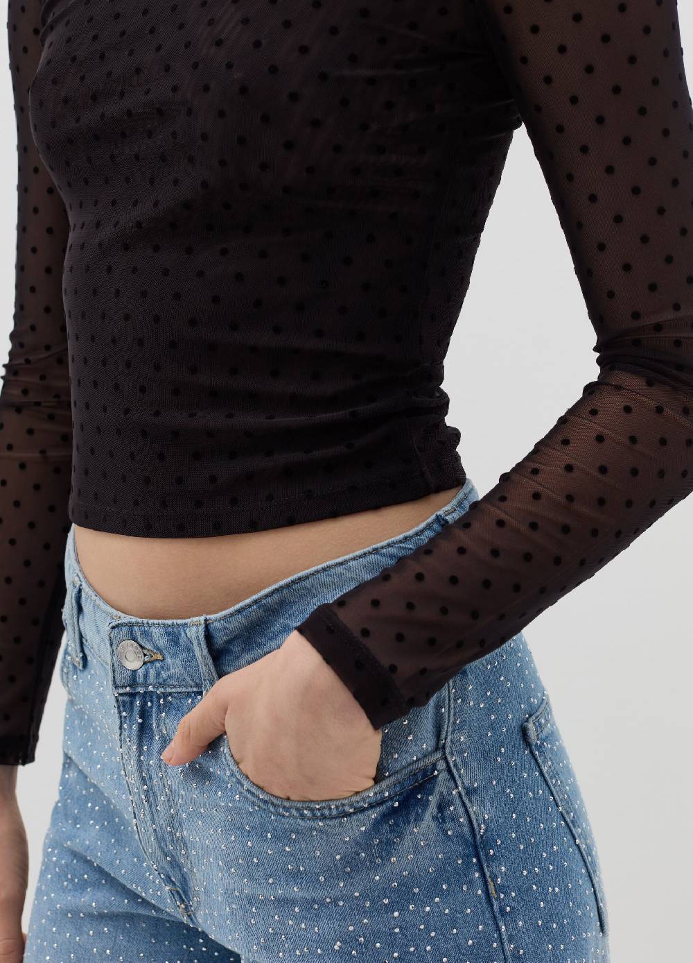 B. ANGEL T-shirt in mesh a pois Soddisfazione Garantita