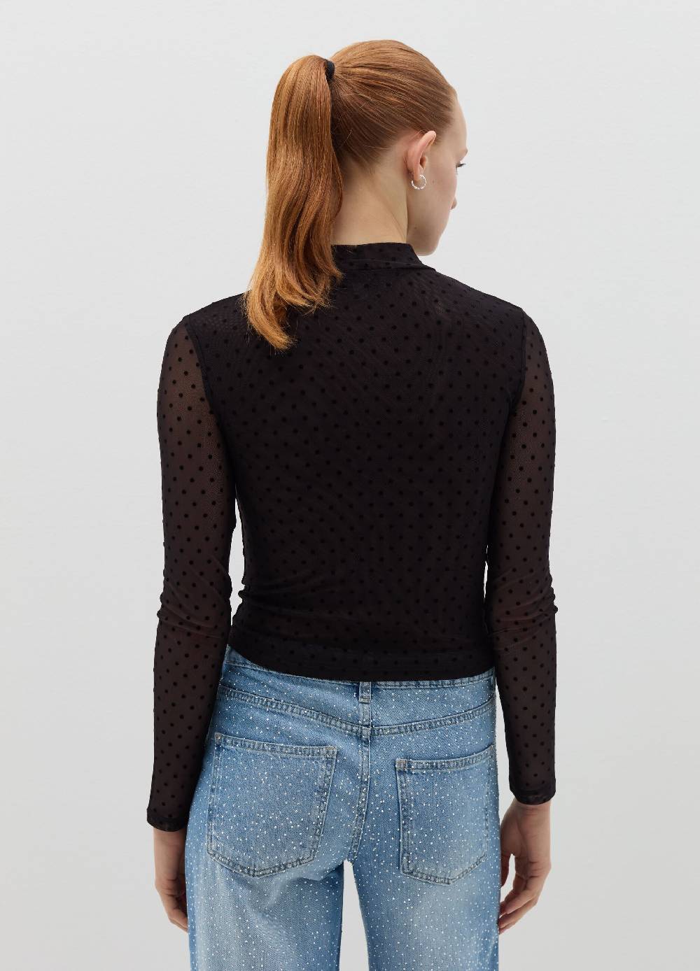 B. ANGEL T-shirt in mesh a pois Soddisfazione Garantita