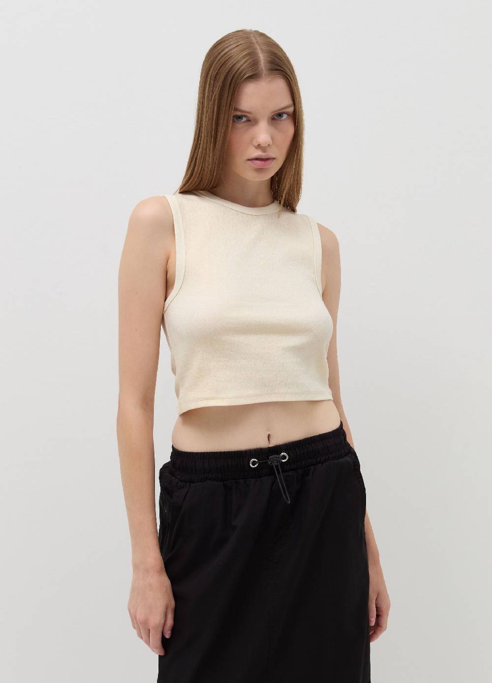 B. ANGEL Tank top crop a costine con lurex Negozi Online