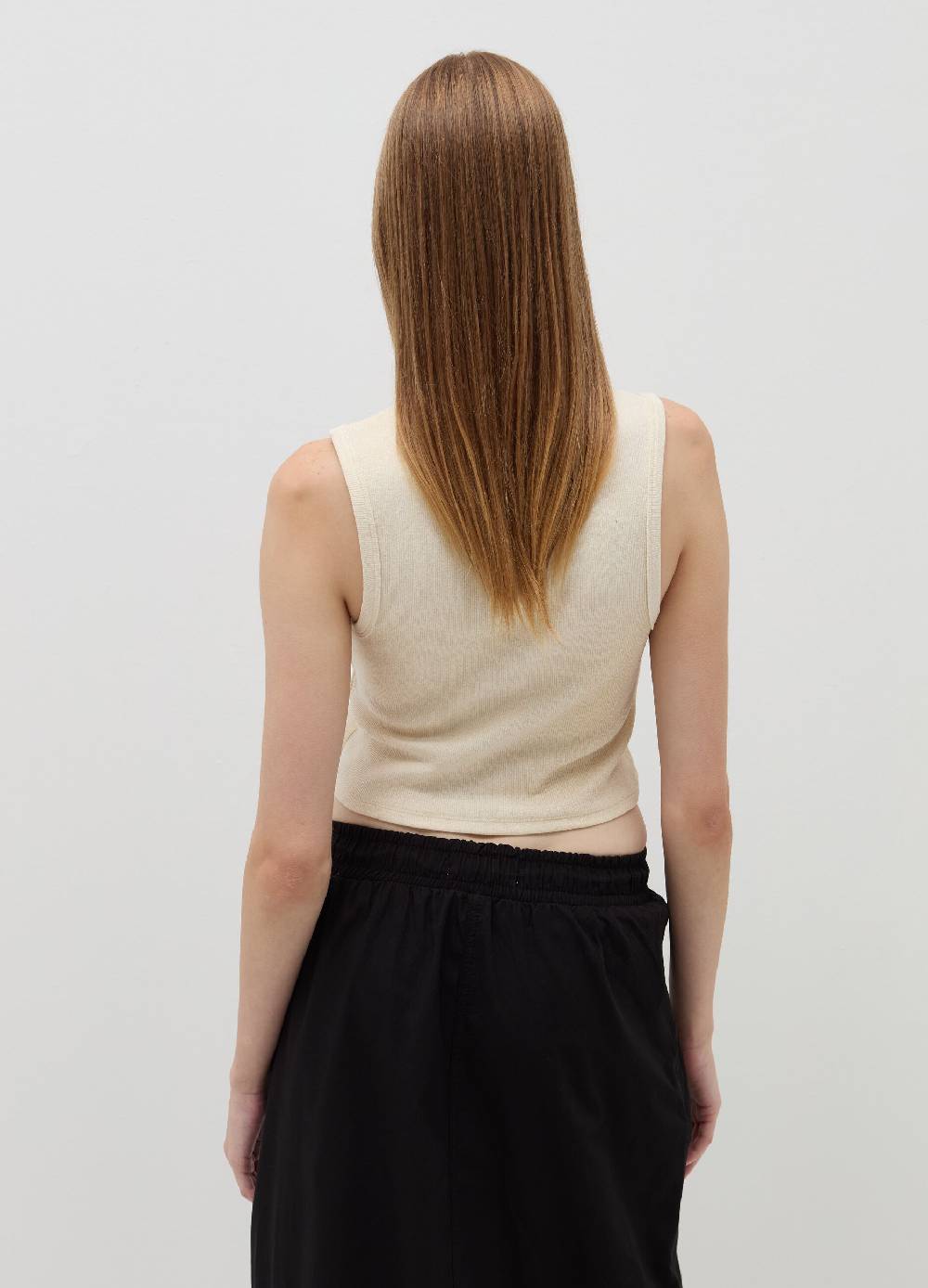 B. ANGEL Tank top crop a costine con lurex Negozi Online