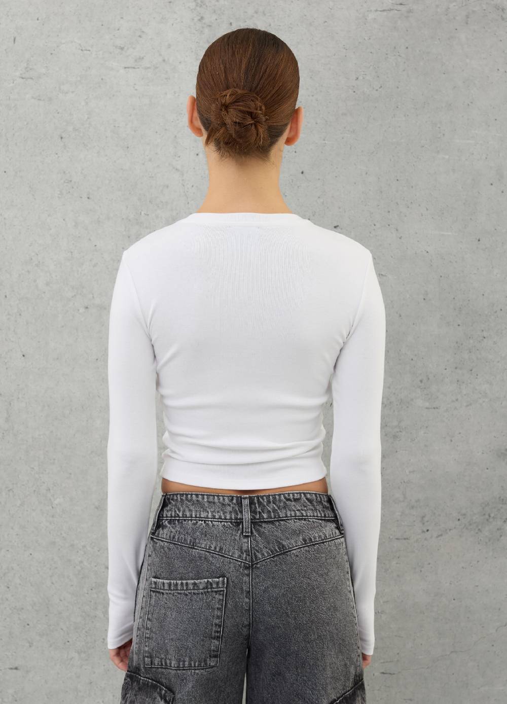 UTOPJA Crop Longsleeve T-shirt White Acquista Ora