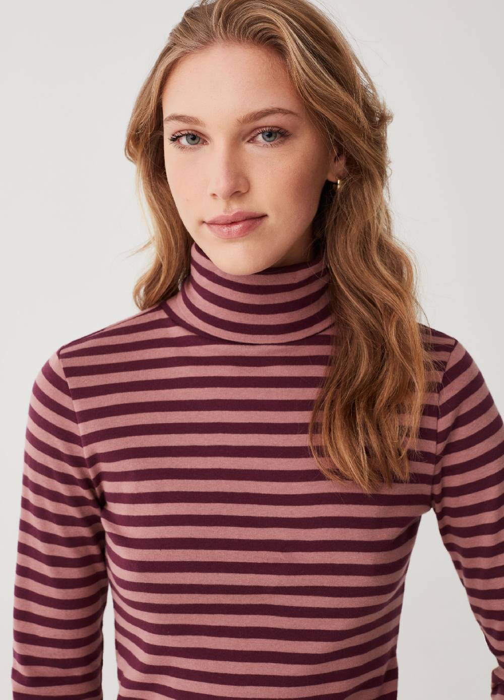 OVS T-shirt a righe con collo alto Online