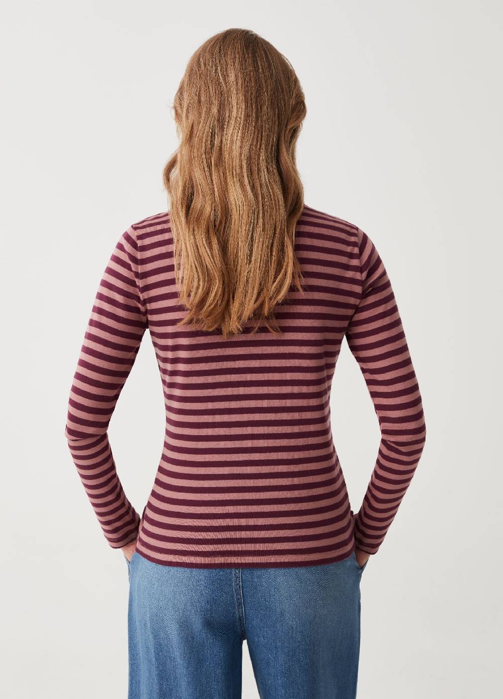 OVS T-shirt a righe con collo alto Online