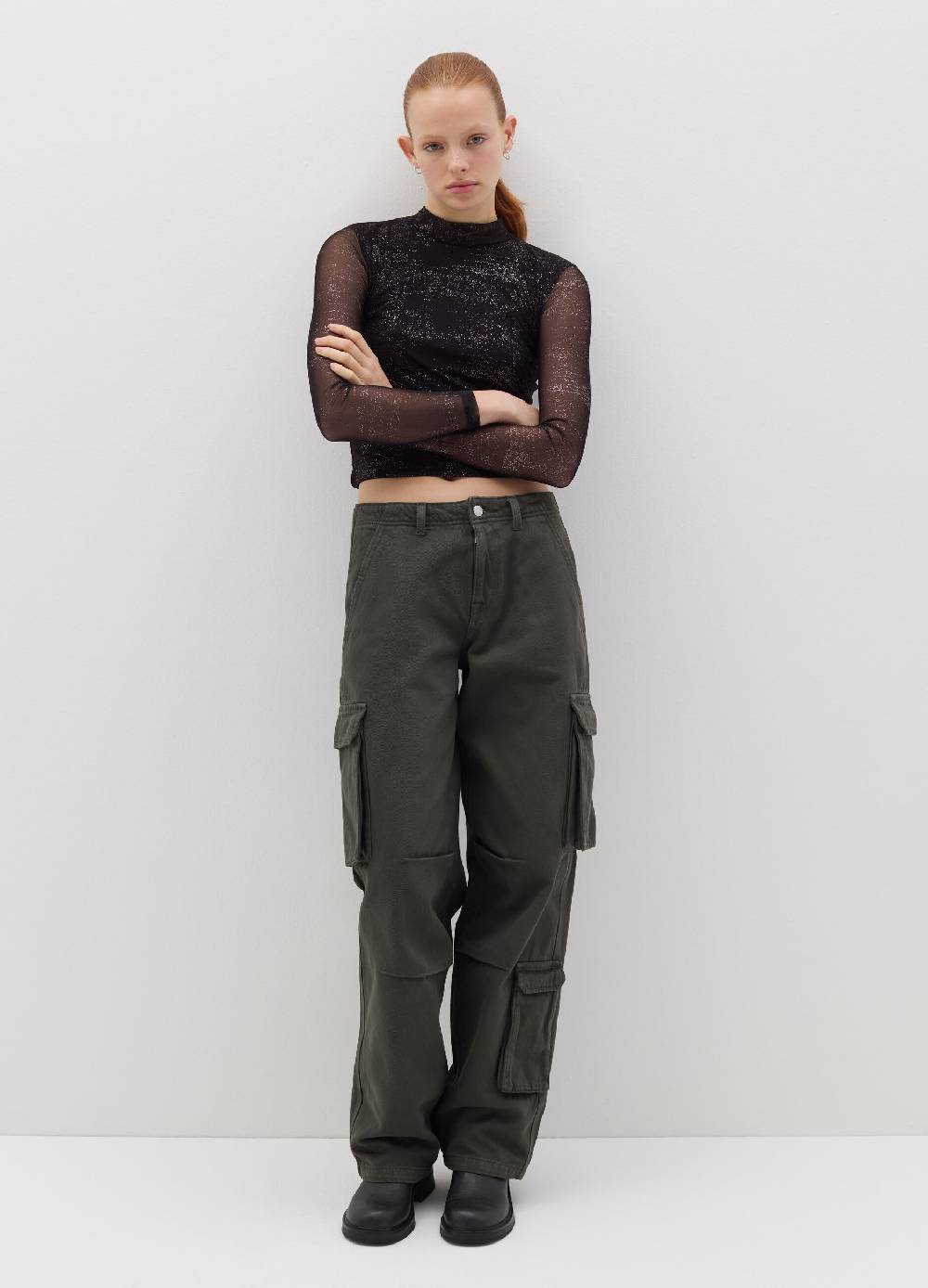 B. ANGEL T-shirt in mesh con glitters all-over 2025