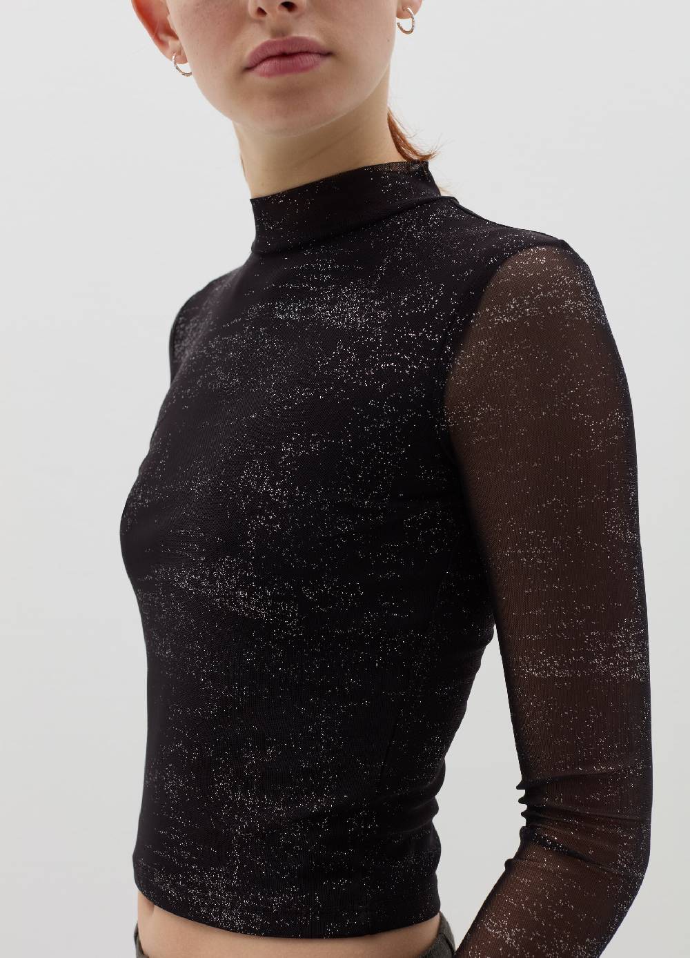 B. ANGEL T-shirt in mesh con glitters all-over 2025