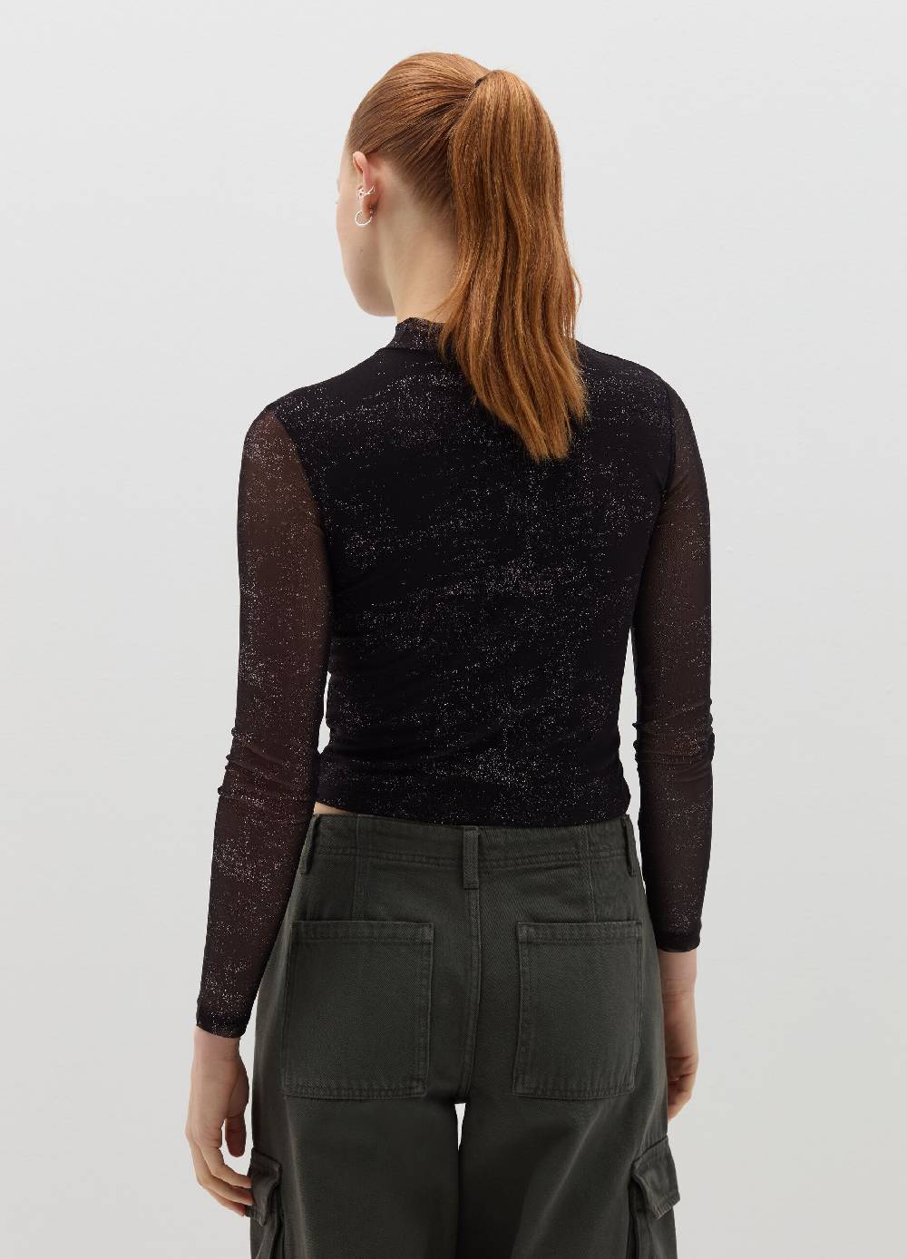 B. ANGEL T-shirt in mesh con glitters all-over 2025