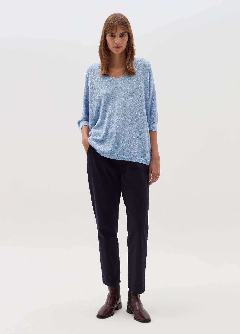 HYBRID Maglia in lurex con maniche a tre quarti Italy