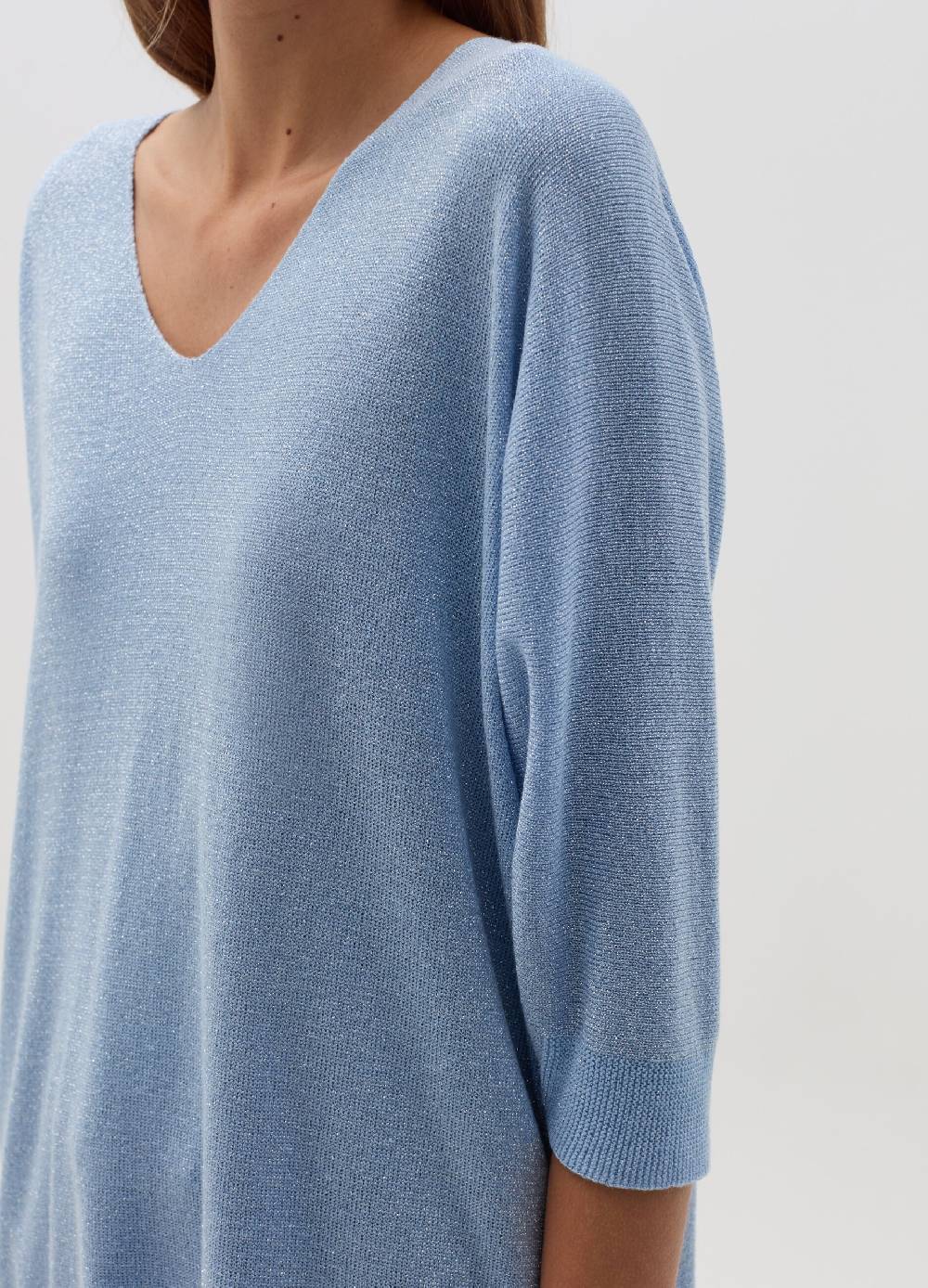HYBRID Maglia in lurex con maniche a tre quarti Italy