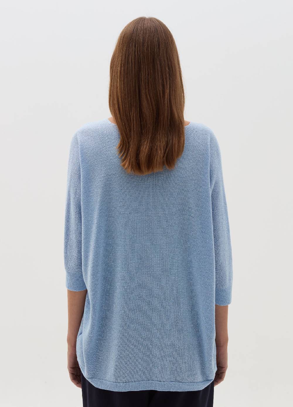 HYBRID Maglia in lurex con maniche a tre quarti Italy