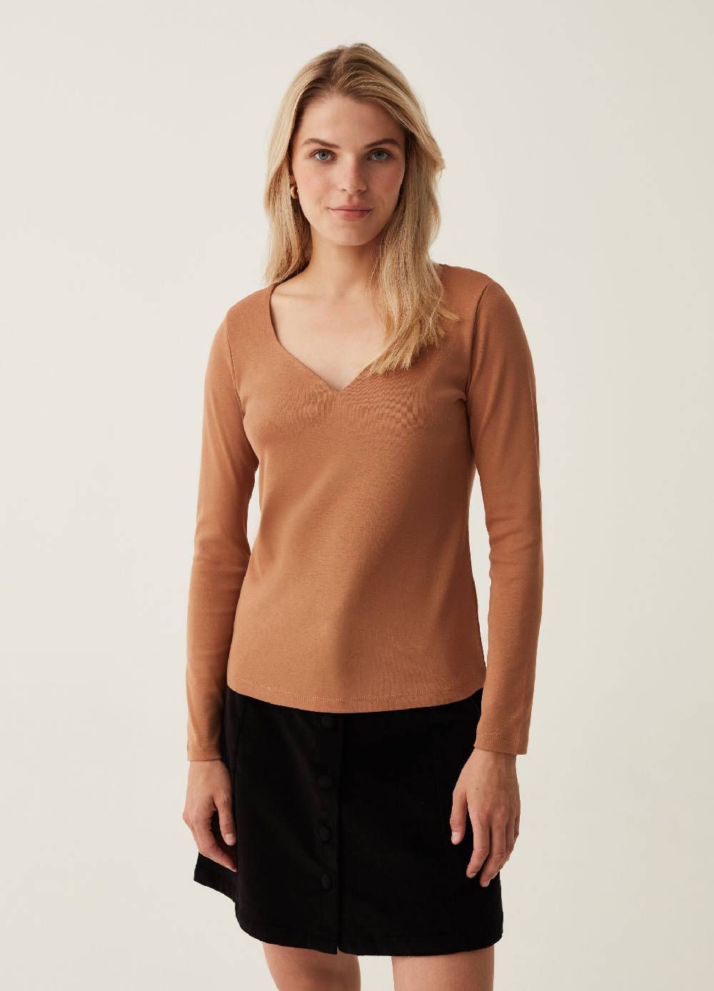 OVS T-shirt a maniche lunghe con scollo a cuore Sconto