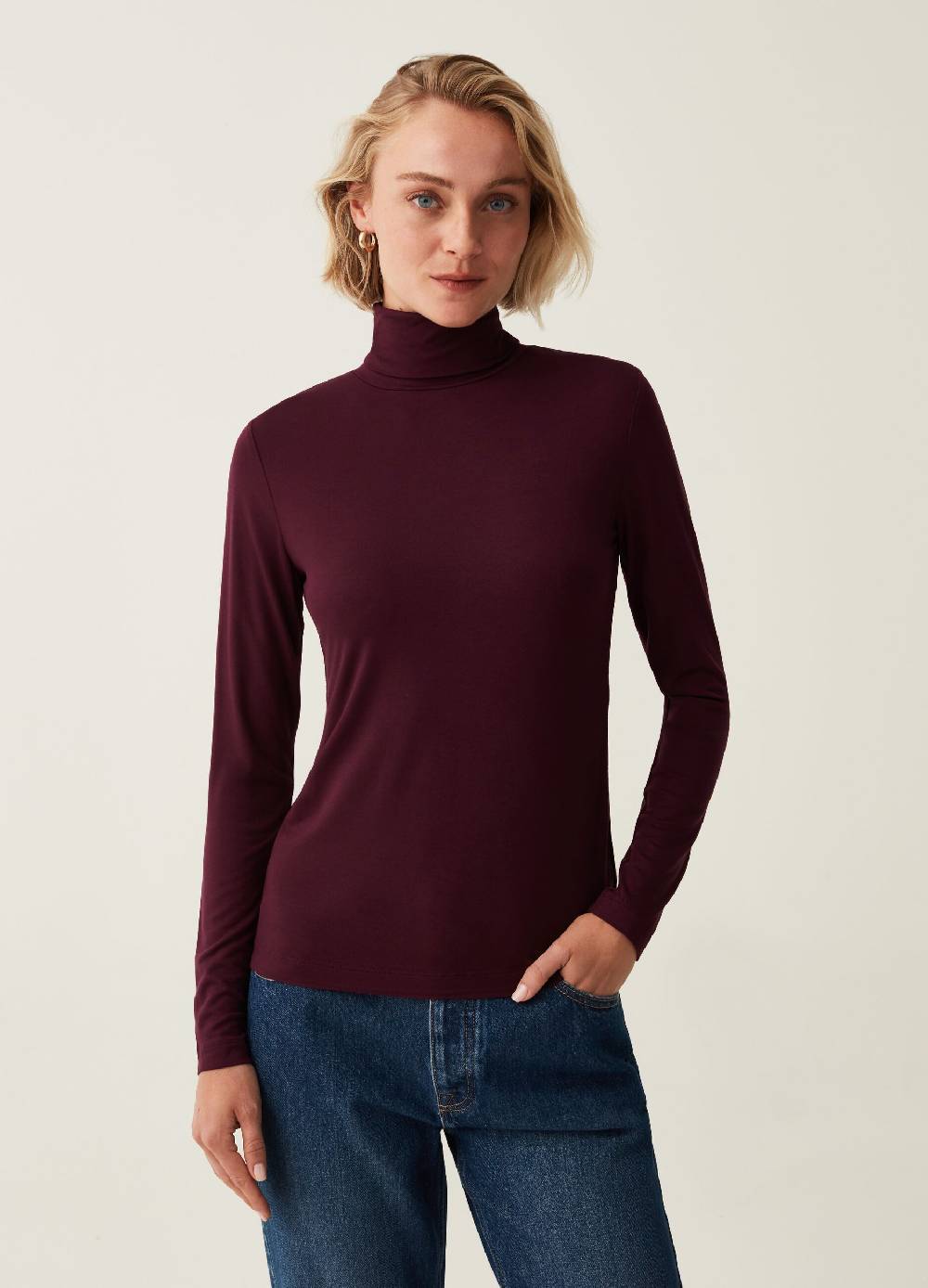 OVS T-shirt a collo alto con maniche lunghe Offerta