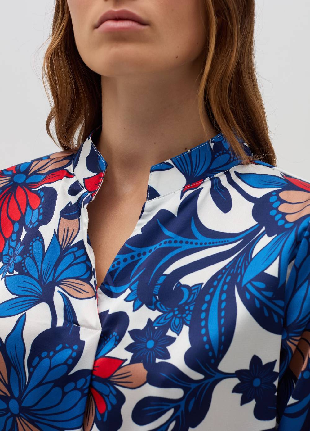 HYBRID Blusa floreale con maniche a tre quarti Vendita Calda