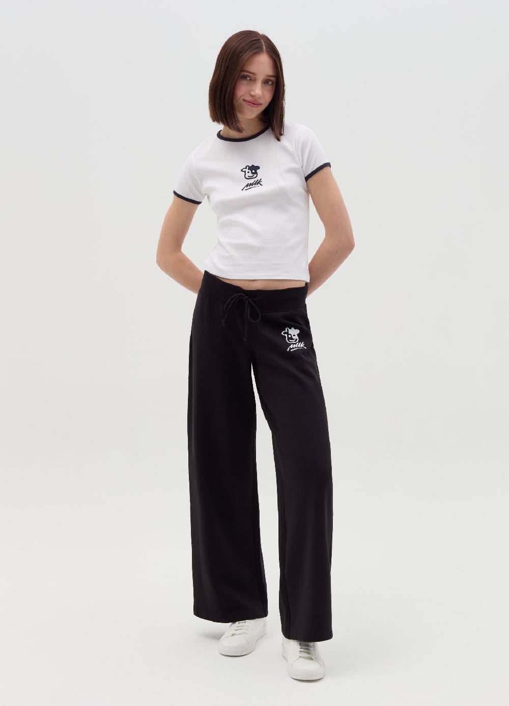 MILK+HERO T-shirt girocollo con stampa In Linea