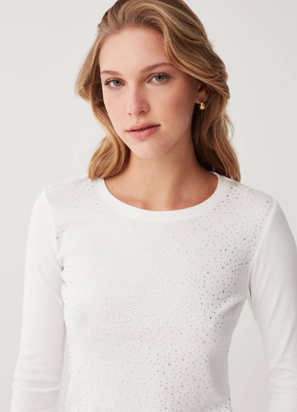 OVS T-shirt a maniche lunghe con strass Nuovo