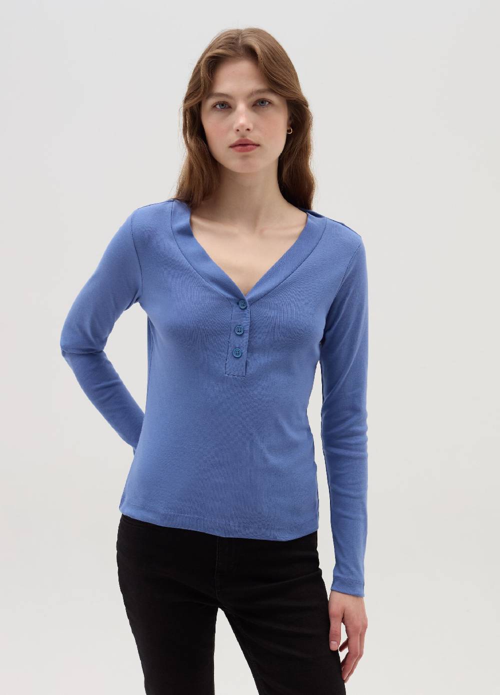 OVS T-shirt maniche lunghe scollo serafino Spedizione Gratuita