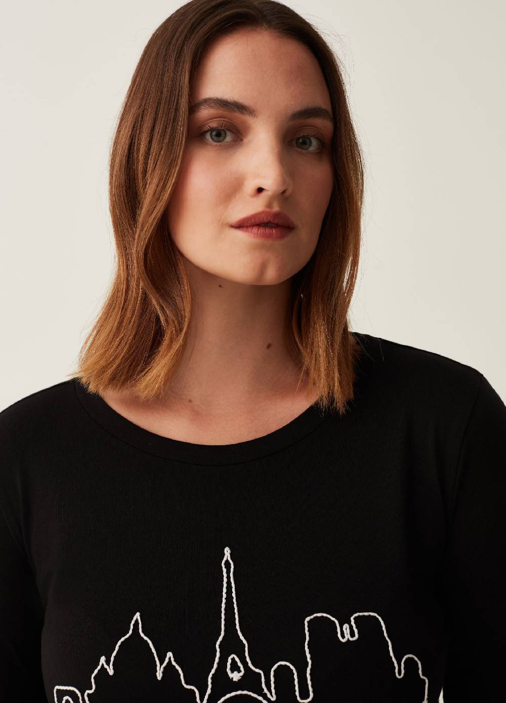 MYA T-shirt con ricamo skyline Curvy Qualità Garantita