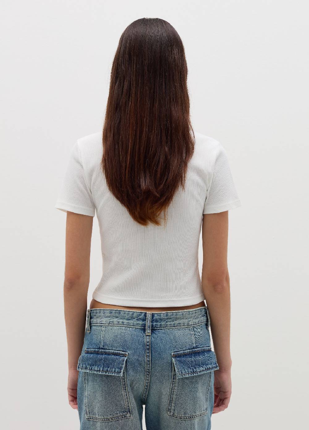 B. ANGEL T-shirt in cotone stretch a costine Fino Al -60%