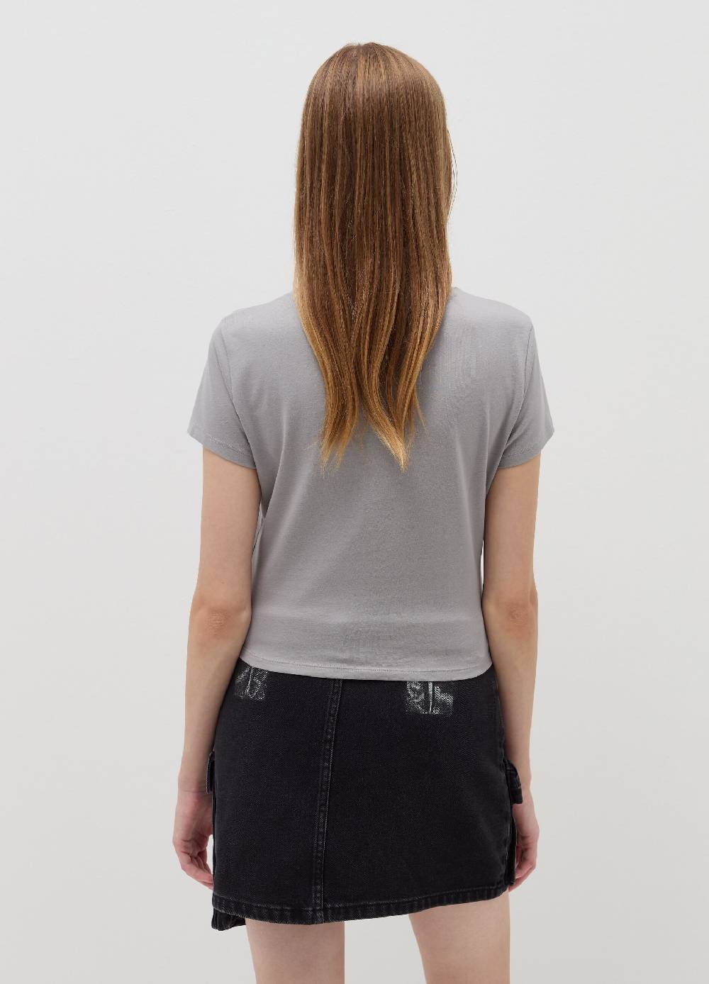 B. ANGEL T-shirt crop con ricamo lettering Saldi