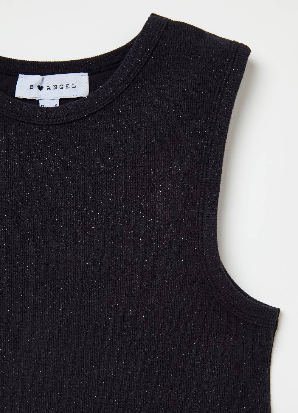 B. ANGEL Tank top crop a costine con lurex Offerte