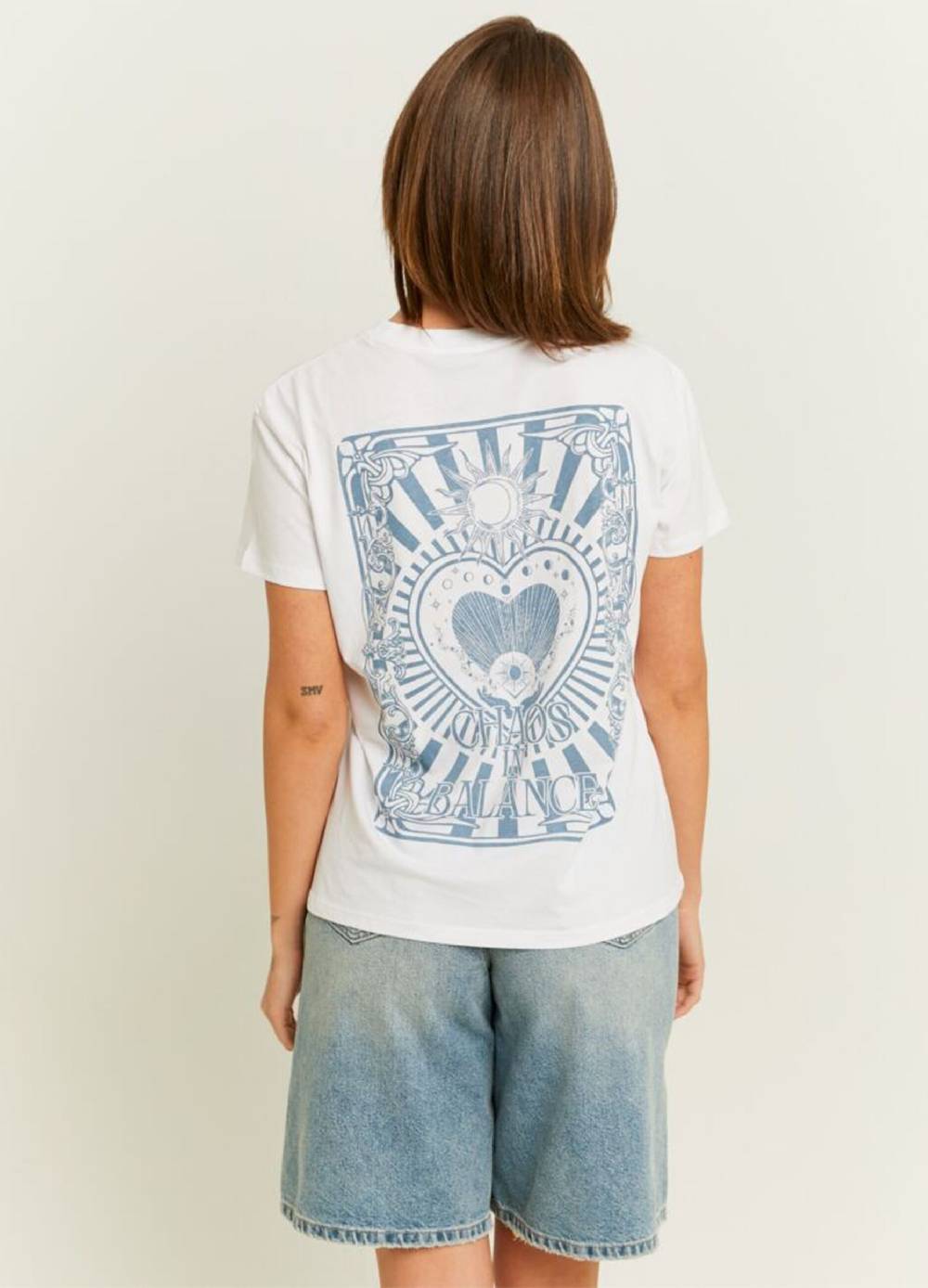 TALLY WEIJL T-shirt in cotone con stampa Vendita Calda
