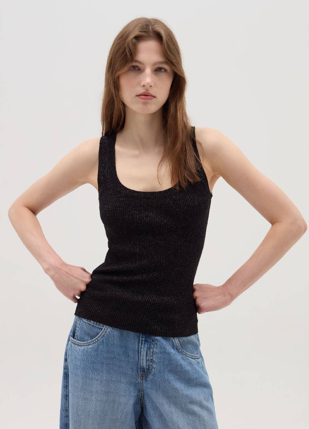 OVS Tank top a costine con lurex Negozio