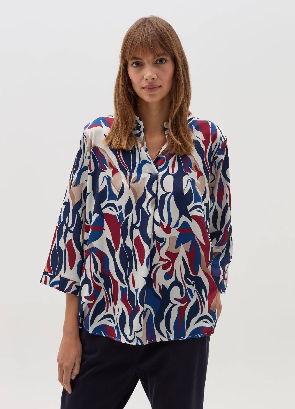 HYBRID Blusa multicolore con scollo a V In Saldo