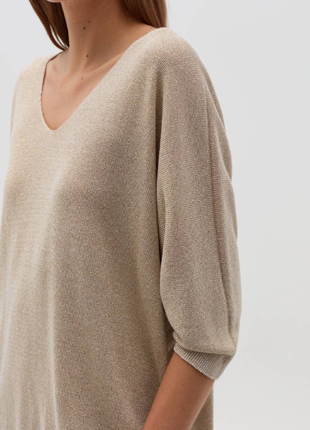 HYBRID Maglia in lurex con maniche a tre quarti Italy