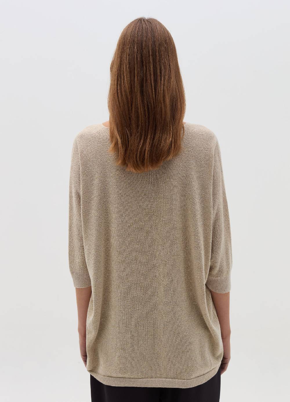 HYBRID Maglia in lurex con maniche a tre quarti Italy
