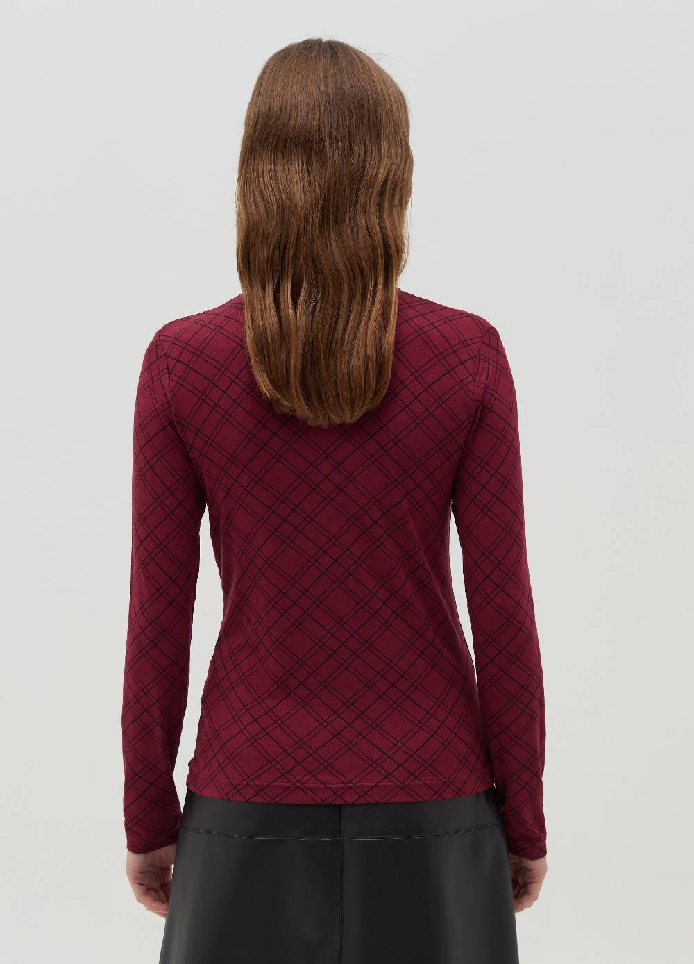 OVS T-shirt mock neck con fantasia check Negozi Online