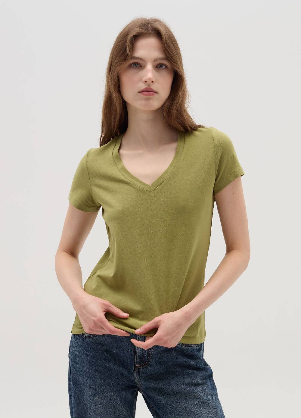 OVS T-shirt tinta unita con scollo a V Shopping Online