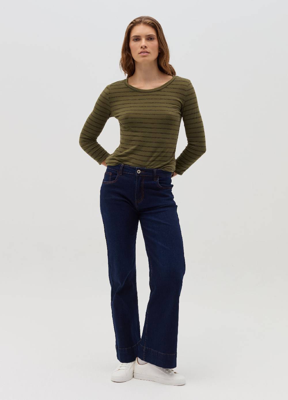 HYBRID T-shirt a righe in lurex maniche a tre quarti Affare Del Giorno