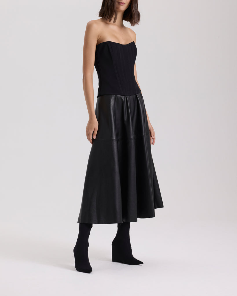 Raquel Diniz GIOVANNA LEATHER SKIRT Vendita