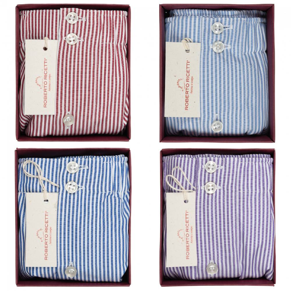 Roberto Ricetti SET "STRIPE" - BOXER SUPPORT DB1 - SIZE 54 Prezzo Ridotto