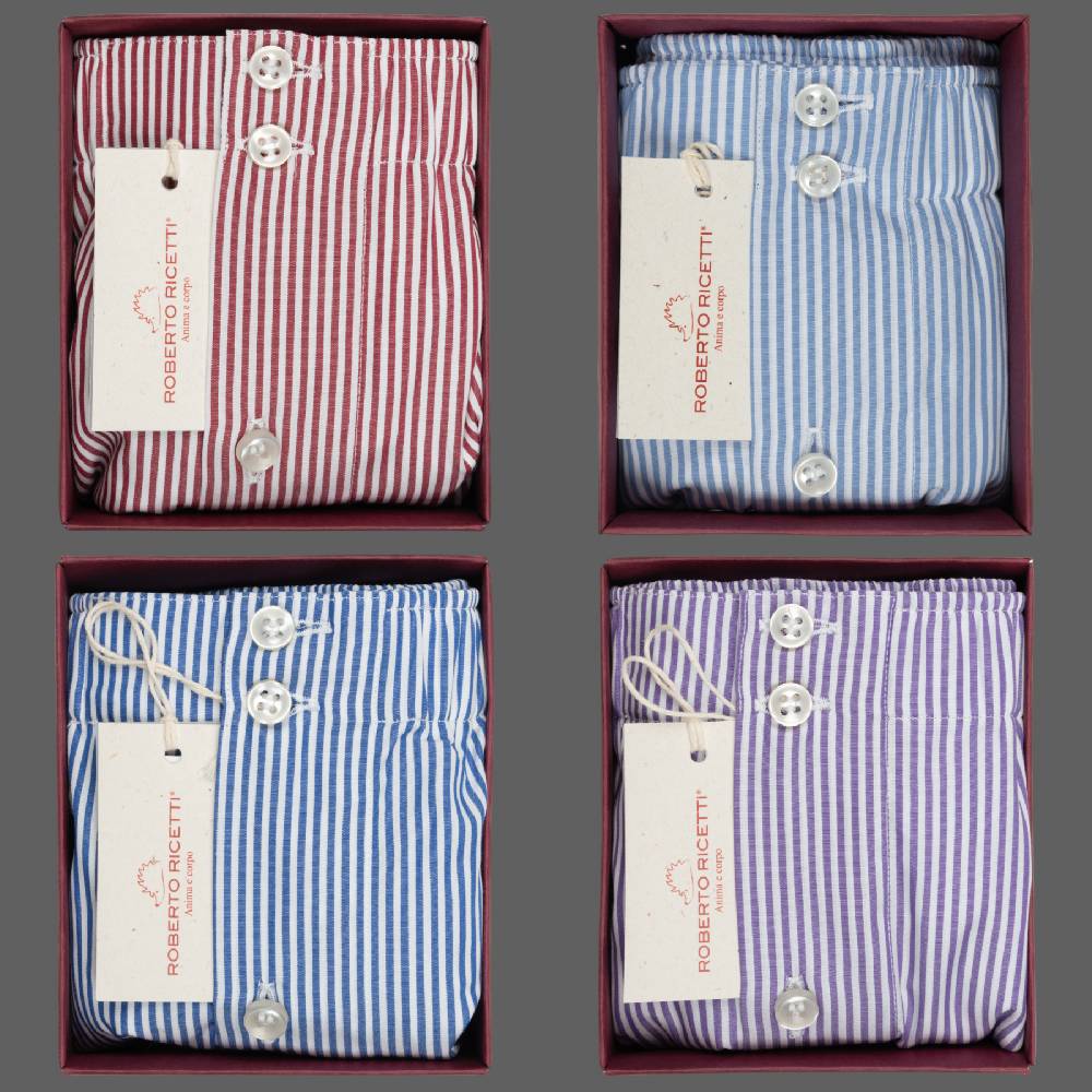 Roberto Ricetti SET "STRIPE" - BOXER SUPPORT DB1 - SIZE 46 Vendita Economica