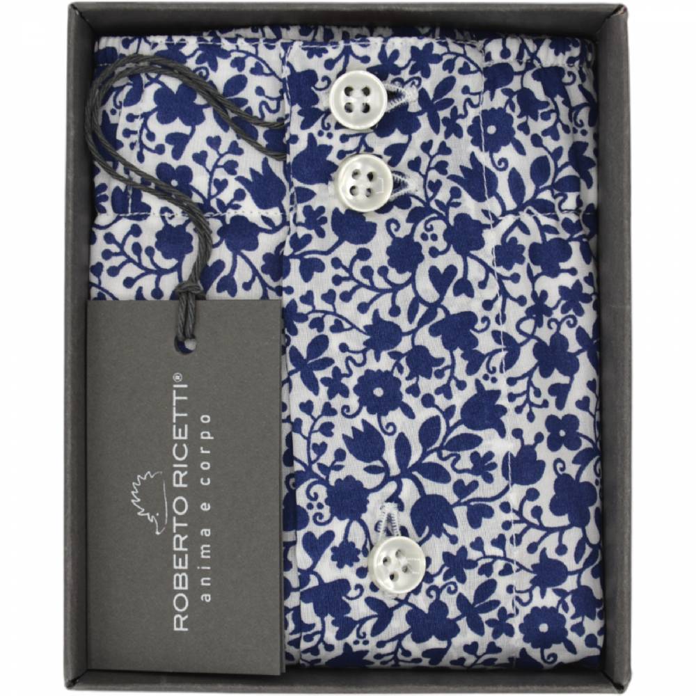 Roberto Ricetti BOXER DB1 SUPPORT - LIBERTY FIORI BLU Spedizione Gratuita