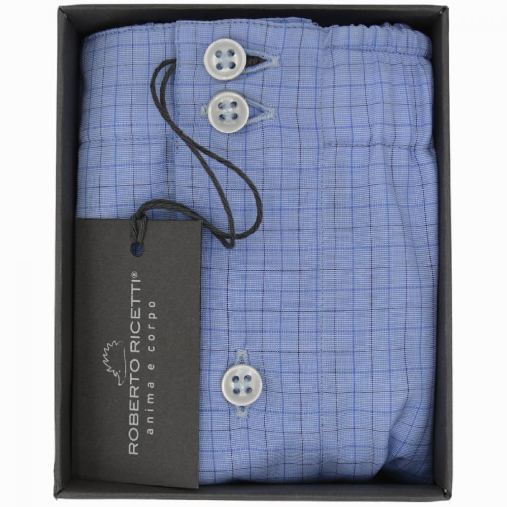 Roberto Ricetti BOXER DB1 SUPPORT - AZZURRO QUADRI Shopping Online