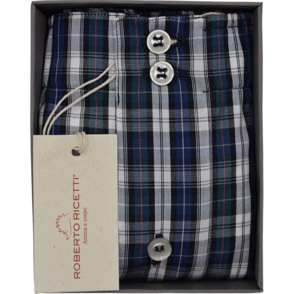 Roberto Ricetti BOXER DB1 SUPPORT - TARTAN BLU In Linea
