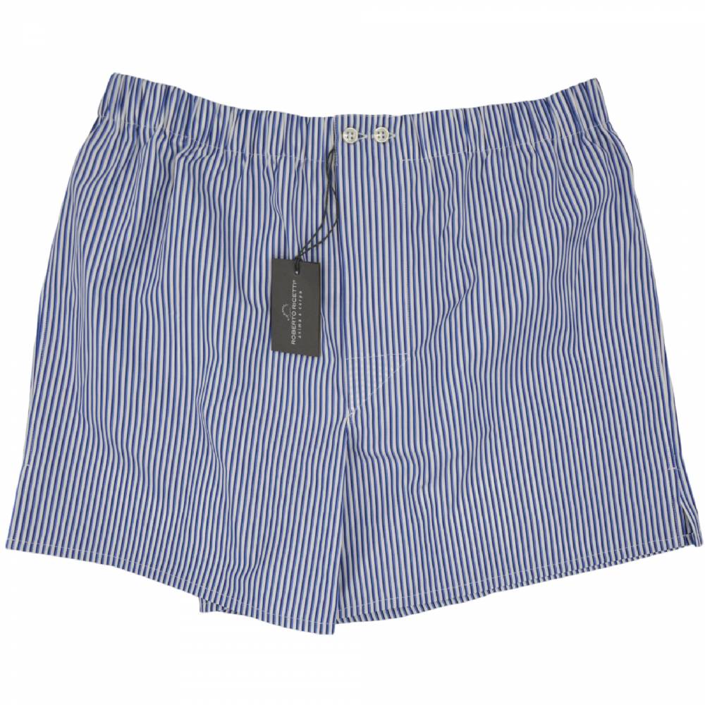 Roberto Ricetti BOXER UOMO CLASSIC - BIANCO RIGA BLU E NERA