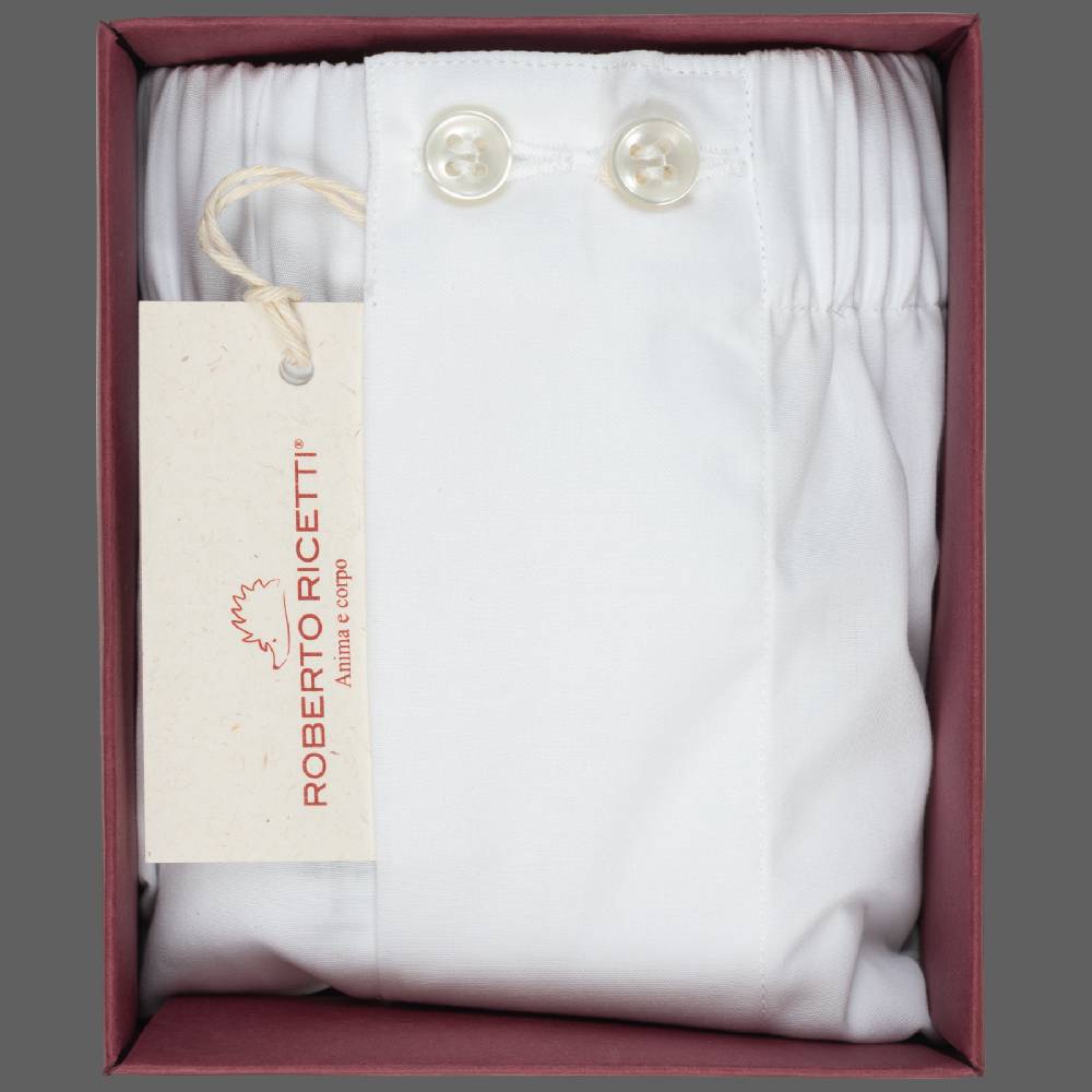 Roberto Ricetti BOXER UOMO CLASSIC - BASIC - CONTINUATIVO - BIANCO Promozione Limitata