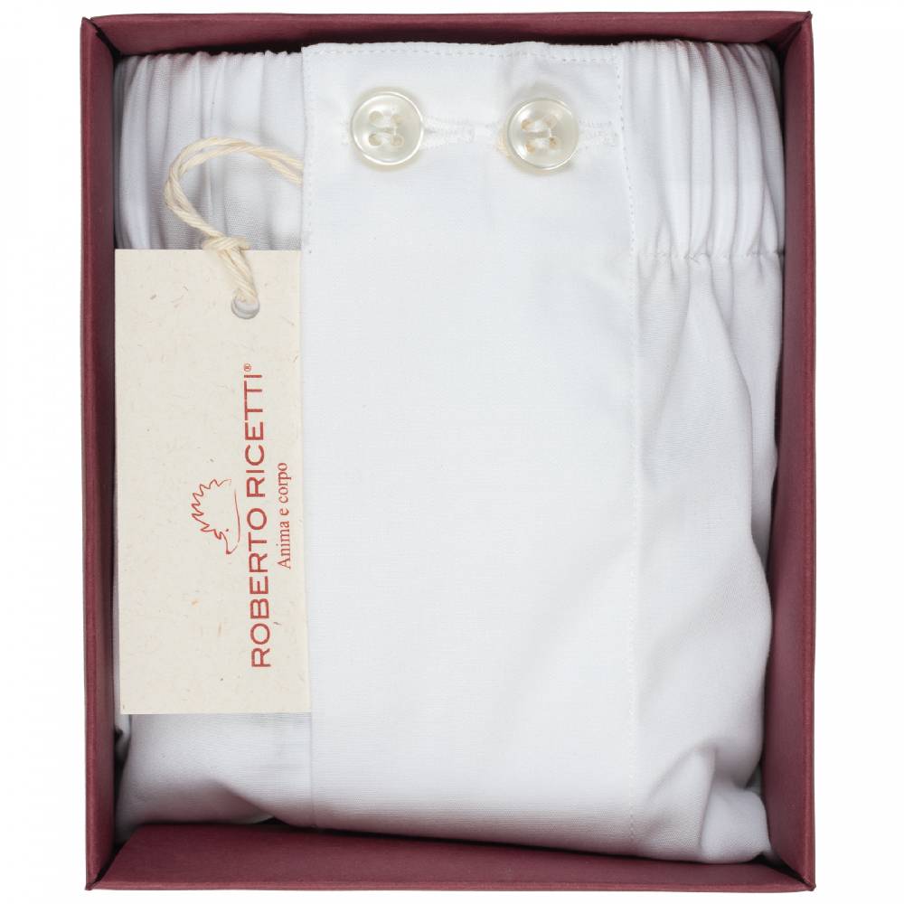 Roberto Ricetti BOXER UOMO CLASSIC - BASIC - CONTINUATIVO - BIANCO Promozione Limitata