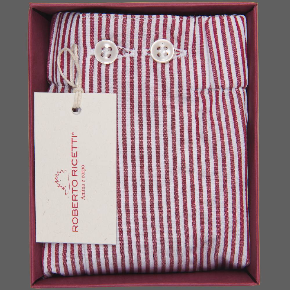 Roberto Ricetti BOXER UOMO CLASSIC - BASIC - CONTINUATIVO - RIGA BORDEAUX Affare Del Giorno