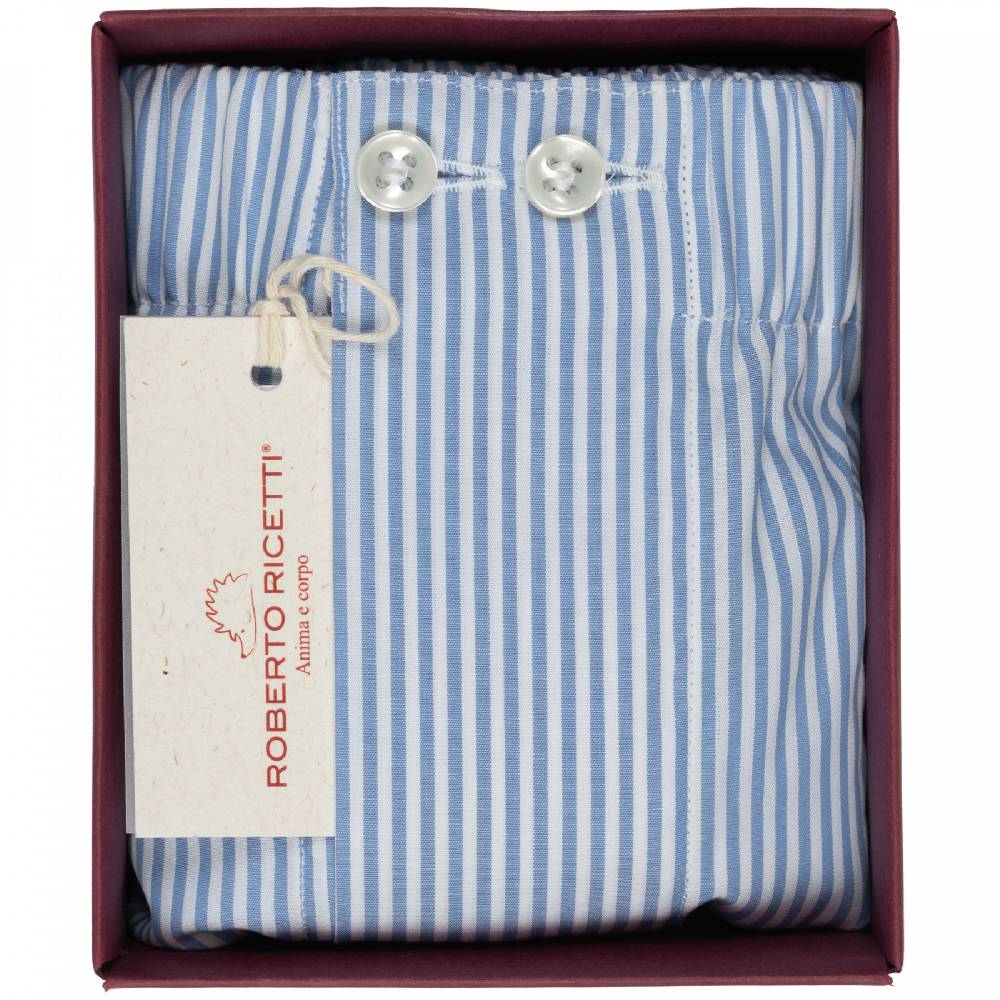 Roberto Ricetti BOXER UOMO CLASSIC - BASIC - CONTINUATIVO - RIGA AZZURRA Prezzo Ridotto
