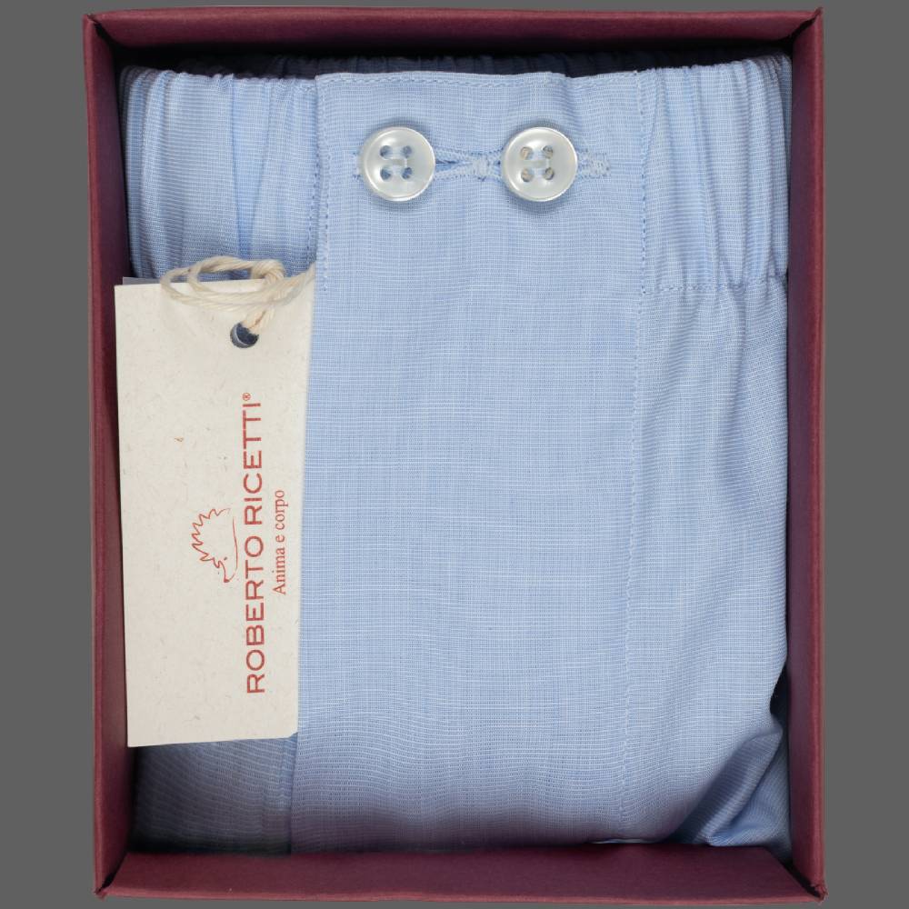 Roberto Ricetti BOXER UOMO CLASSIC - BASIC -CONTINUATIVO - AZZURRO Sottocosto