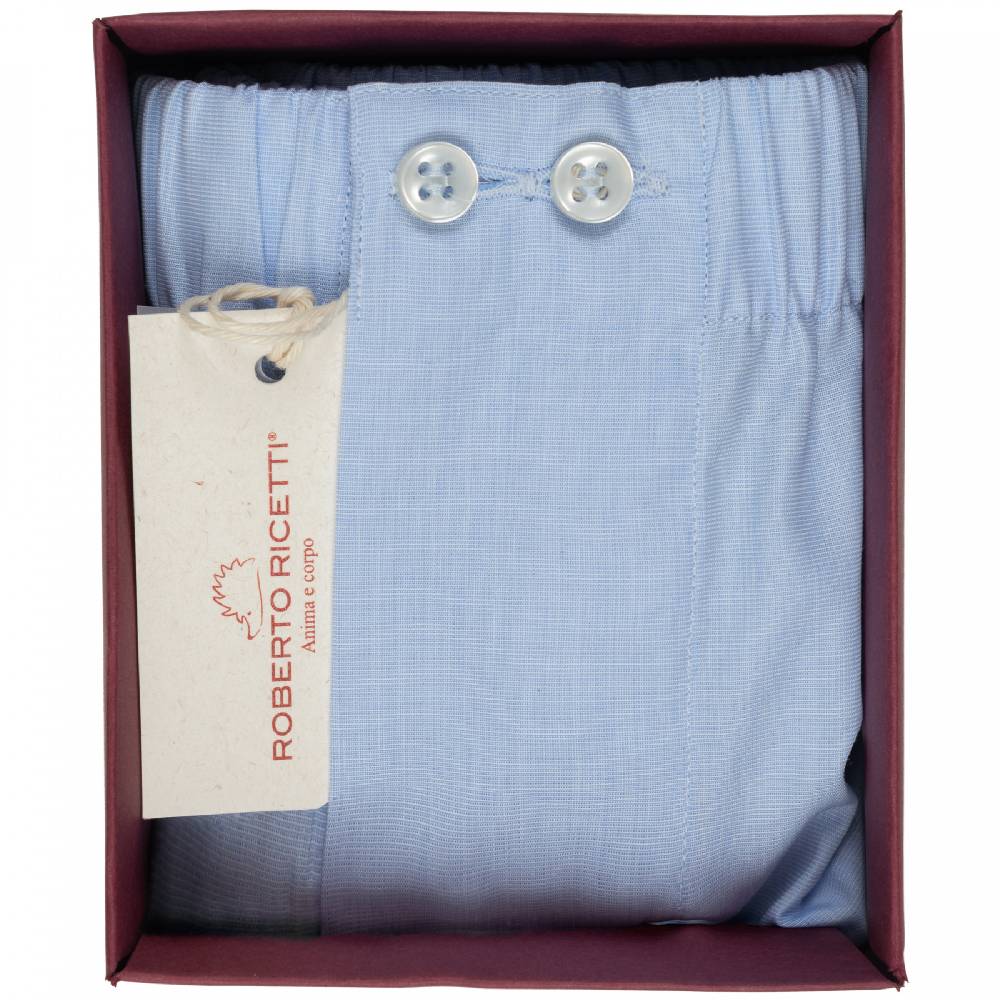 Roberto Ricetti BOXER UOMO CLASSIC - BASIC -CONTINUATIVO - AZZURRO Sottocosto