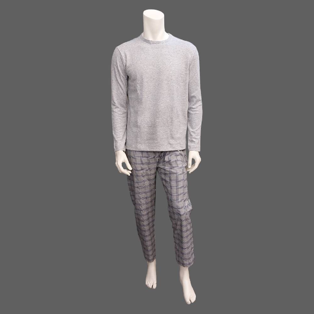 Roberto Ricetti FELPA GIROCOLLO GRIGIO - PANTALONE CON TASCHE A QUADRI