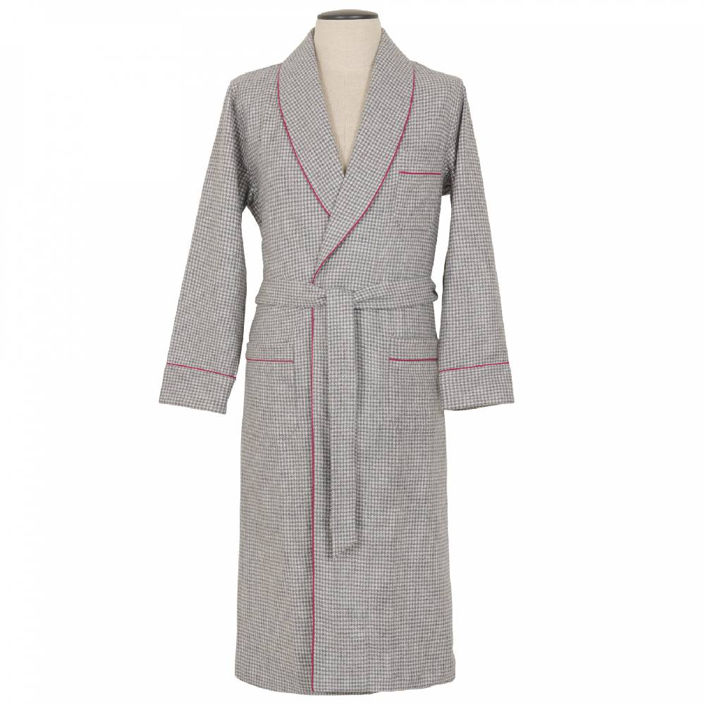 Roberto Ricetti VESTAGLIA UOMO LUNGA - CASHMERE GRIGIO PROFILO MAGENTA Offerte